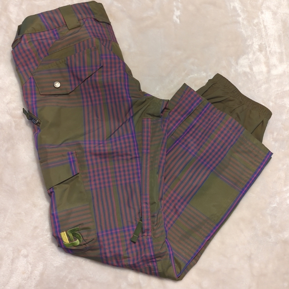 NEW! Women's Burton DryRide GMP Lucky Pants Size SM Green Plaid